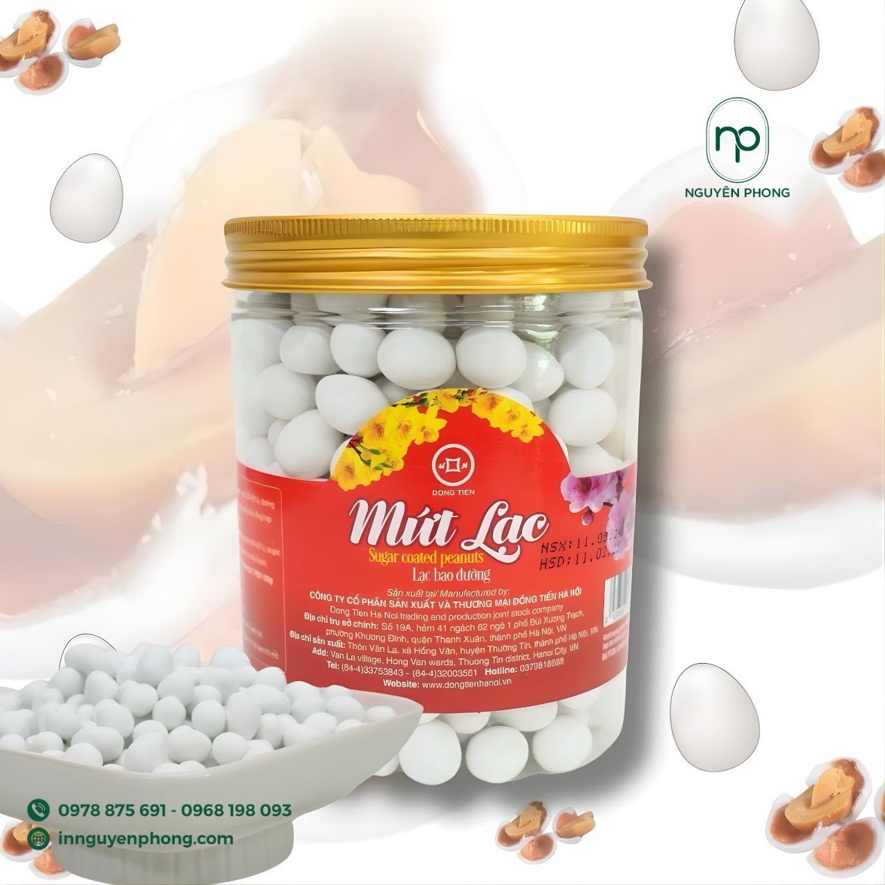 Mẫu tem dán hộp đựng trứng kẹo lạc